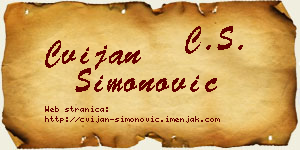 Cvijan Simonović vizit kartica
